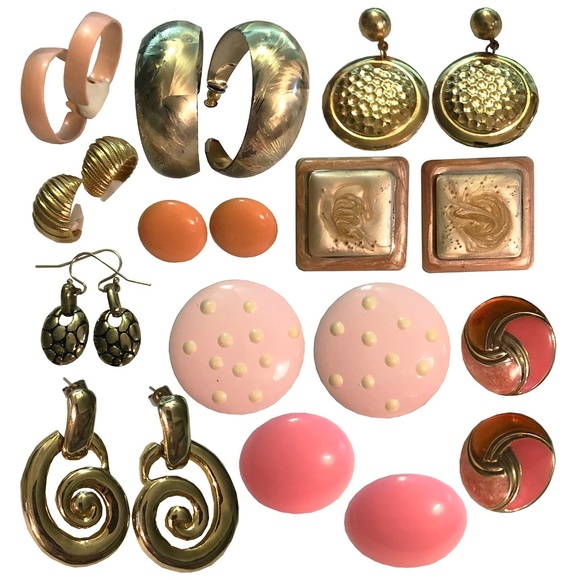 Conch Out Vintage 80's-90's Pierced Earring Lot - Picture 1 of 6